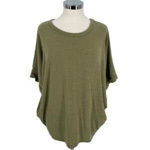 Francescas Blue Rain Olive Green Batwing Sleeve Knit Top Size Large NWT